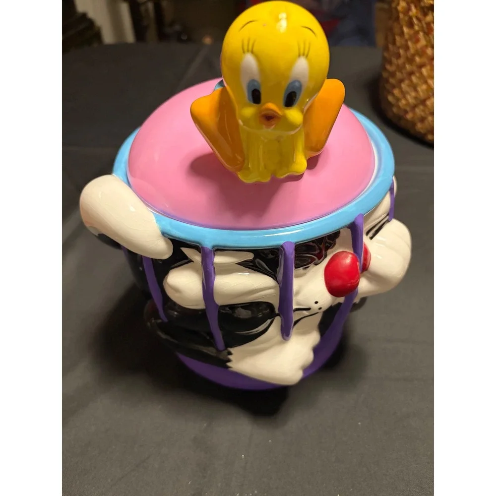Vtg Looney Tunes Sylvester Tweety Cookie Jar Gibson 2002 Warner Bros Collectible